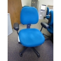 Adjustable Rolling Light Blue Office Task Chair w Arms